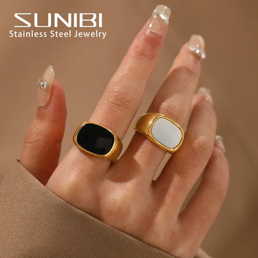 Vintage Shell Ladies Ring Stainless Steel